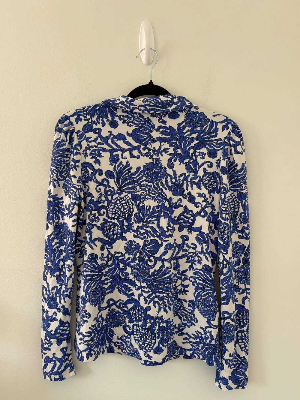 Lily Pulitzer Luxletic Frida Coconut Long Sleeve Polo Medium - Picture 3 of 4